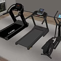 Home Gym Fitness Equipment Including Treadmills And Elliptical Machine With Digital Screens