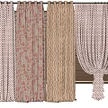 Stylish Contemporary Curtains with Polka Dot Geometric Wave and Fringed Lace Designs for Home Decor