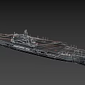 Aircraft Carrier Warship Model With Gray Hull Flight Deck Island And Number 18