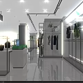 Modern Minimalist Mens Clothing Store Interior With Neat Display Racks And Lifelike Mannequins