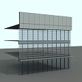 Contemporary Building Facade Featuring Glass Curtain Wall And Horizontal Metal Frames