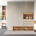 Modern Minimalist Entryway Shoe Cabinet With Built In Lights And Multifunctional Entrance Storage Design