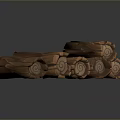 Natural Brown Wood Logs Stacked With Textured Surface For Home Decor Projects