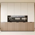 Modern Kitchen Cabinets With Two Tone Design And Integrated Appliances 3d model