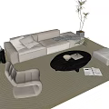 Sofa coffee table combination 3d model