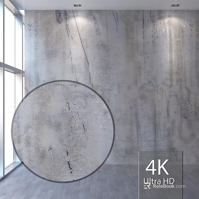 Circular Component In Modern Interior With Concrete Wall Large Window And 4K Quality 3d model