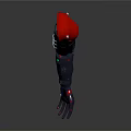 Futuristic Robot Character Arm With Red Joints And Metallic Mechanical Design