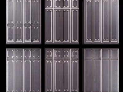 Modern Wardrobe Interior Design with Various Decorative Door Panels and Styles 3d model