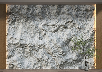 rubble background wall molten rock 3d model