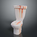 White Toilet With Orange Stains In Bathroom Cleaning Supplies
