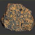 Wood Stone Material Block With Orange Black Porous Surface And Natural Texture