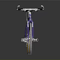 Modern Purple Mountain Bicycle With Yellow Rims Black Seat And Off Road Design