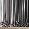 White Light Gray And Dark Gray Velvet Curtains For Modern Window Interior With Natural Light