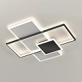 Modern Geometric Ceiling Light with LED Illumination and Square Design 3d model