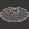 Outdoor Ornamental Circular Stone Structure With Central Compass And Intricate Patterns 3d model