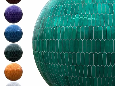 Spherical Structural Components With Scale Like Panels In Diverse Color Options 3d model