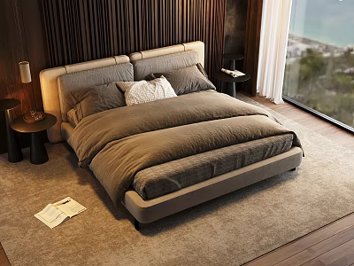 Light Luxury Background Double Bed Italian Double Bed