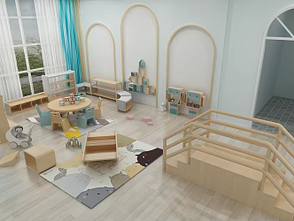 Early Education Classroom Children's Furniture Kindergarten 3d model