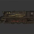 Vintage Black Steam Train Model With Gold Stripes And Retro Design