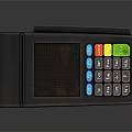 Gray POS Terminal With Digital Screen Colorful Buttons And Numeric Keypad
