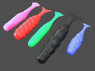 Colorful Fish Shaped Silicone Lures For Fishing Tackle And Bait 3d model