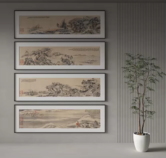 Chinese decorative painting 3d model