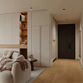 Modern Living Dining Room Interior With Large Windows Roller Blinds City View And Green Plants