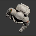 NASA Astronaut in White Spacesuit with American Flag for Space Exploration Mission