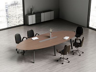 Modern Conference Table and Chair Office Conference Table 3d model