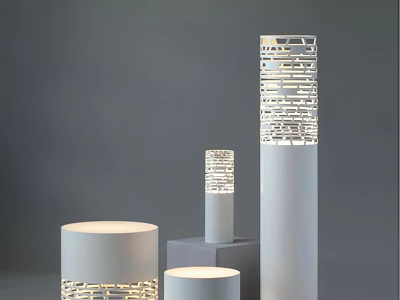 Modern Unique shaped Floor Lamp with Hollow out Design Different Heights and Minimalist Style 3d model