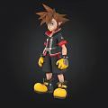 3D Animated Character With Spiky Brown Hair Blue Eyes And Yellow Gloves Shoes
