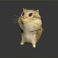 Cute Standing Cartoon Cat Game Movie Character With Big Eyes Light Brown White Fur