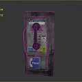 Vintage Public Payphone Communication Device With Metal Case Handset Keypad And Stickers