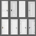 Various White Interior Swing Doors With Different Modern Designs For Home Use 3d model