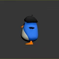 Adorable Cartoon Penguin Plush Toy With Blue Body White Belly And Black Hat