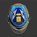 Car Racing Helmet Featuring Blue Yellow White Design Mild Seven Telemma Details