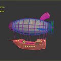 Vintage Aeronautical Airship Design With Wooden Structure Fabric Envelope And Propeller For Space Exploration