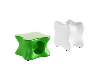 Modern Star Shaped Coffee Tables in Green and White for Living Room Use 3d model
