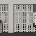Modern partition cement brick partition 3d model