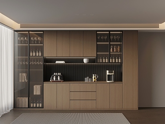 Italian Minimalist Wine Cabinet Sideboard 3d model