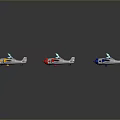 Colorful Toy Airplane Models In Various Colors And Designs On Dark Background
