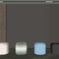 Modern sofa stool round stool square stool combination 3d model