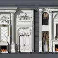 Classical White Wall Design With Ornate Carvings Fireplace Mirrors And Decorative Columns