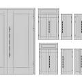 Multiple Metal Glass Panel Doors With Security Camera And Control Unit