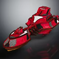 Red Cosmic Spaceship With Futuristic Design For Aerospace Exploration Missions