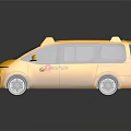 Yellow Taxi Van With Modern Design Roof Warning Light And TAXI Sign
