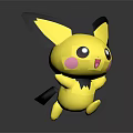 Cute Yellow Game Movie Character With Big Black Ears And Pink Cheeks