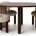 Dining Table and Chair Combination Simple Dining Table Rectangular Dining Table Marble Genuine Leather Solid Wood Round High-end Villa Light Luxury Creative Coffee Table 3d model