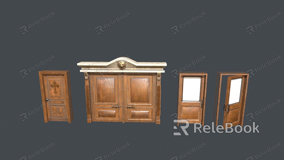 Wooden door door iron door European style wooden door security door glass door carved decoration model