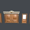 Wooden Doors Featuring Carved Double Door Glass Panel And Decorative Top Styles